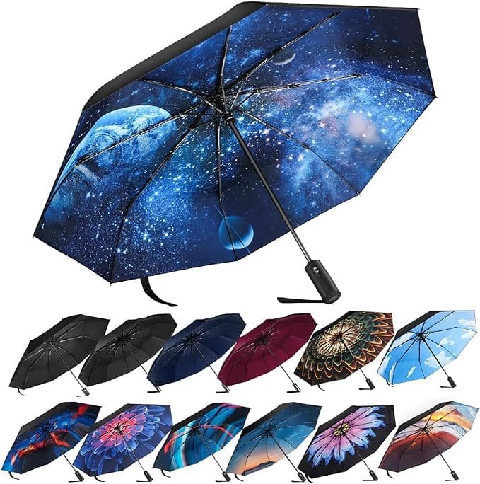 Paraguas de apertura automática para mujer Arco iris
